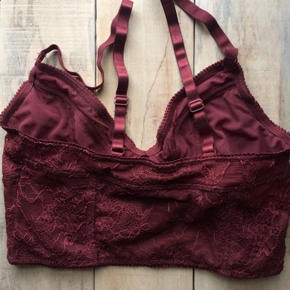 NWOT Sexy Wine Dark Rust Colored Lace Bralette - Picture 3 of 5